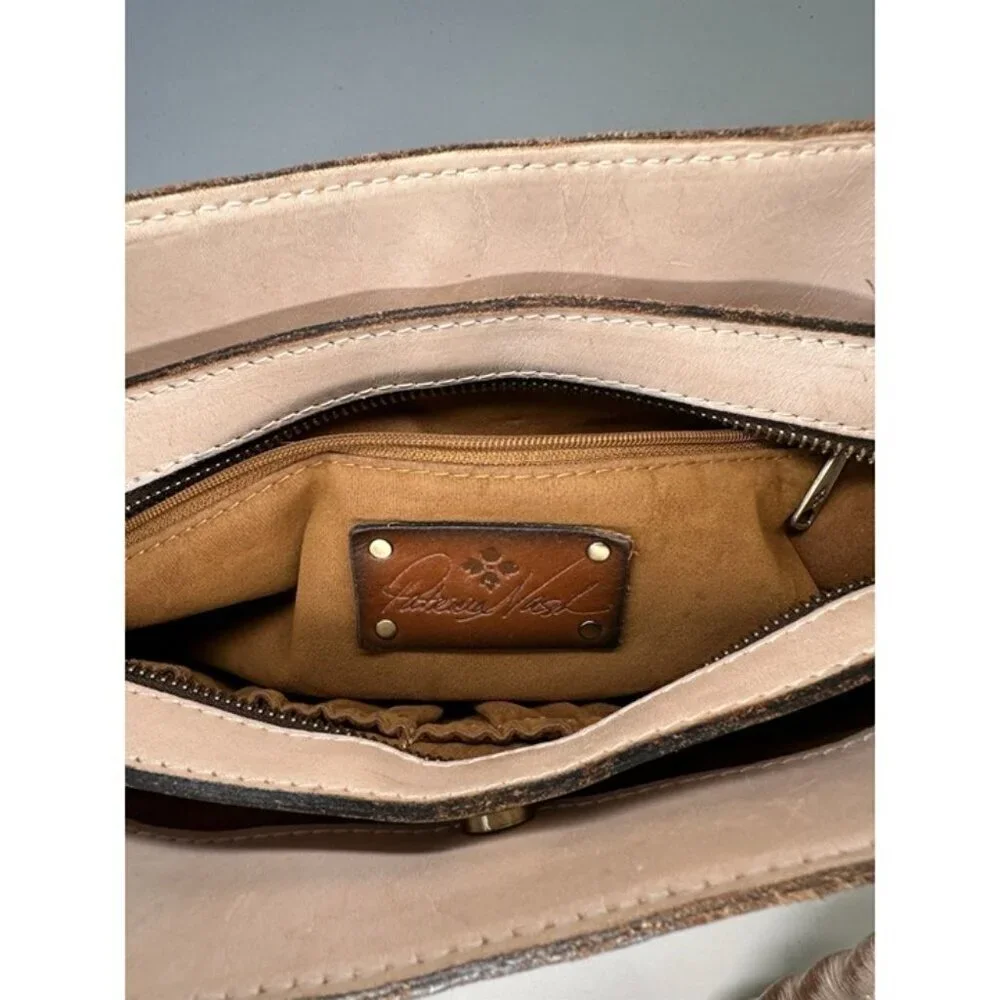 Patricia Nash Rienzo Satchel Tooled Leather Purse - Light Pink Pre-owned